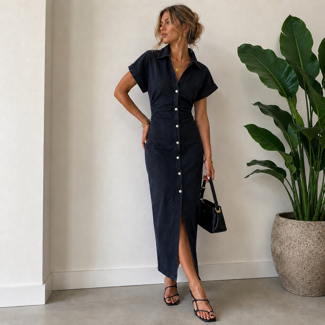 Miah | Denim-look dress