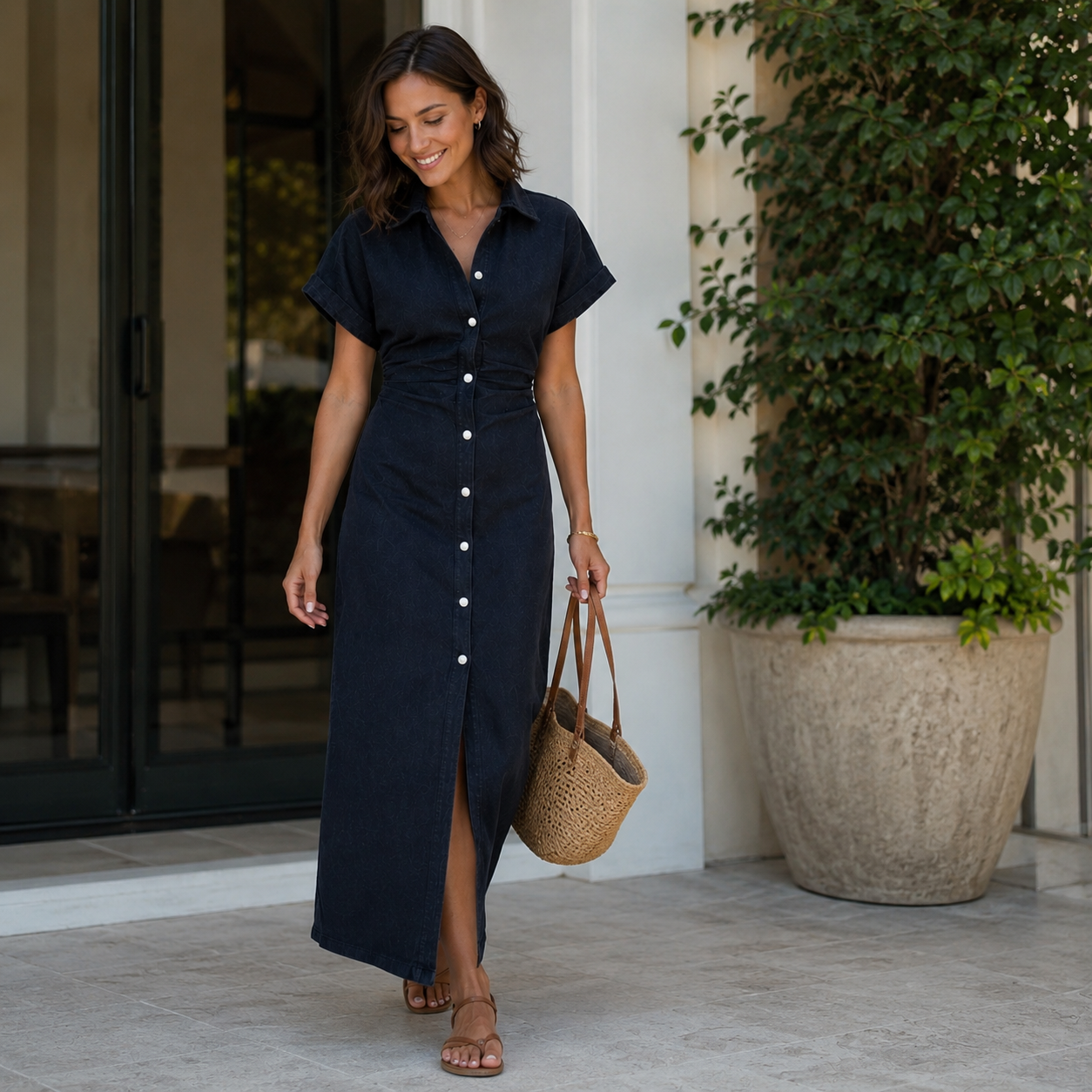 Miah | Denim-look dress